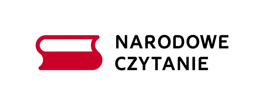 Logotyp akcji "Narodowe czytanie" Dwie książki, biała i czerwona ułożone są w krztałt polskiej flagi. 