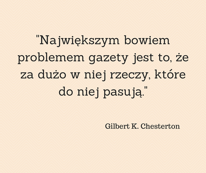 W czasach Chestertona nie było telewizji